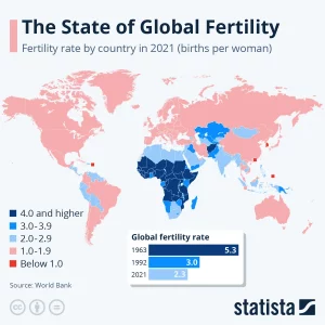 Source: Statista, "The State Of Global Fertility".